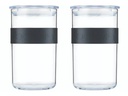 Bodum Vorratsglas Presso 2 Stück, 1 l, Schwarz/Transparent