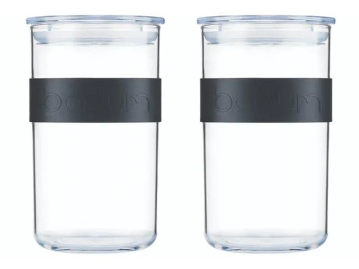 [90035722 1014230] Bodum Vorratsglas Presso 2 Stück, 1 l, Schwarz/Transparent