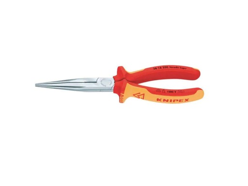 [90035926 695675] Knipex Flachrundzange 200 mm 1000 V mit Schneide verchromt