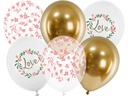 Partydeco Luftballon Love Gold/Weiss, Ø 30 cm, 6 Stück