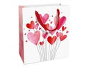 Braun + Company Geschenktasche Lovely Hearts 18 x 21 x 8 cm, Weiss/Rot