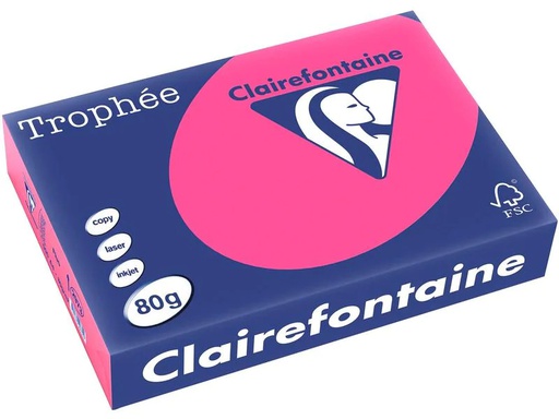 [90222576 1333050] Clairefontaine Kopierpapier Trophée A4, 80 g/m², Neonrosa, 500 Blatt