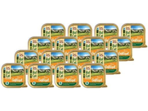 [90222839 1345000] HofCat Nassfutter Geflügel, 16 x 100g