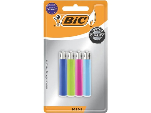 [90223083 1344969] BIC Reibradfeuerzeug J25 Mini, 4er Pack