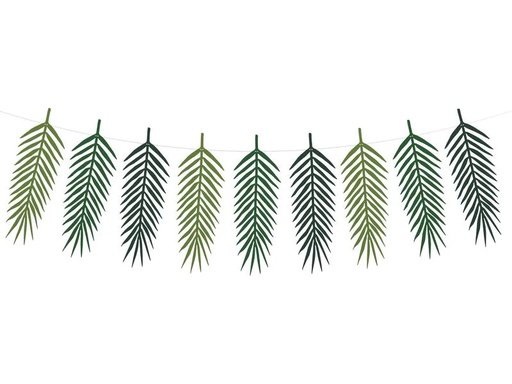 [90223190 1330562] Partydeco Girlande Aloha Blätter 125 x 35 cm, Grün