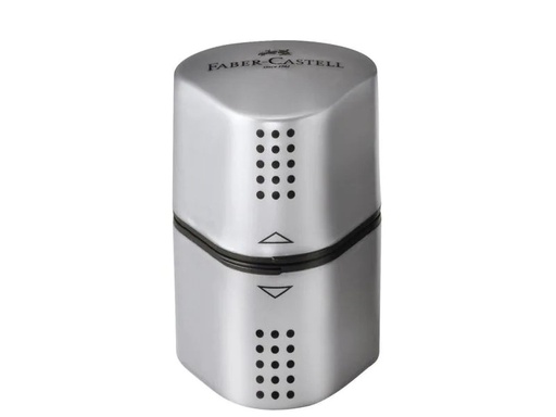 [90036350 121215] Faber-Castell Spitzer Grip 2001 Dreifach Manuell, Silber