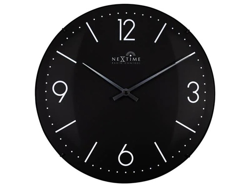 [90223937 1263723] NeXtime Funk-Wanduhr Atomic Ø 35 cm, Schwarz