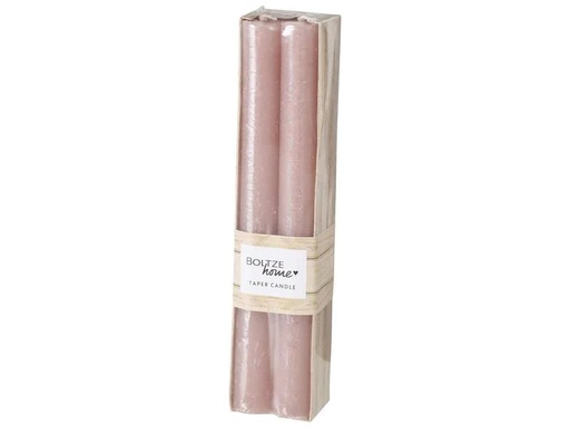 [90223992 1344738] Boltze Stabkerze Melia 20 cm, Hellrosa, 4 Stück