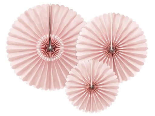 [90224048 1279949] Partydeco Rosetten Pastell 3 Stück, Rosa