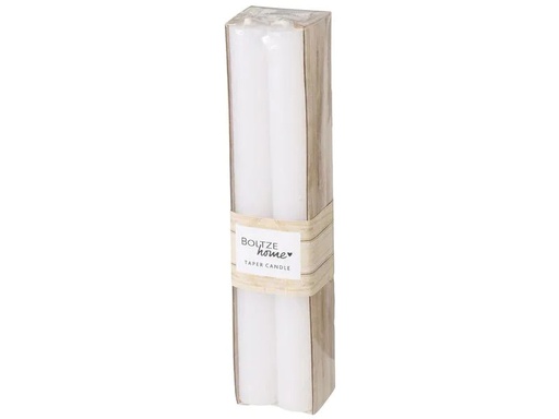 [90224230 1344737] Boltze Stabkerze Melia 20 cm, Weiss, 4 Stück