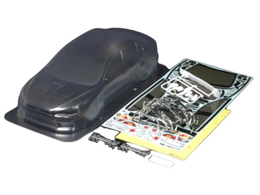 [90224325 1312278] Tamiya Karosserie Mitsubishi Lancer Evo X, unlackiert, 190 mm, 1:10