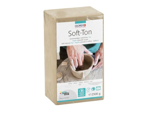 [90224397 1350952] Glorex Modelliermasse Soft-Ton 2500g, weiss