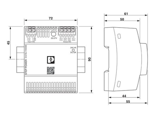 [90036598 1208733] Phoenix Contact DIN-Schienennetzgerät 96 W, 24 V