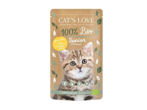 [90224563 1343562] Cat's Love Nassfutter BIO Junior Geflügel, 100 g