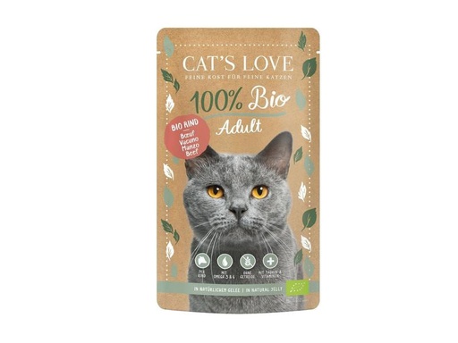 [90224565 1343563] Cat's Love Nassfutter BIO Adult Rind, 100 g