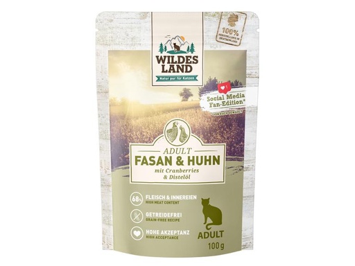 [90224584 1349982] Wildes Land Nassfutter Adult Fasan &amp; Huhn 12 x 100 g