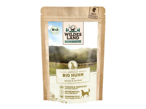 [90224586 1348515] Wildes Land Nassfutter Huhn mit Kürbis &amp; Zucchini 125 g