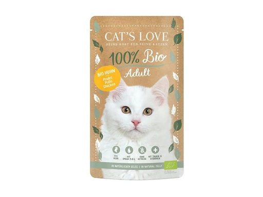 [90224595 1343564] Cat's Love Nassfutter BIO Adult Huhn, 100 g