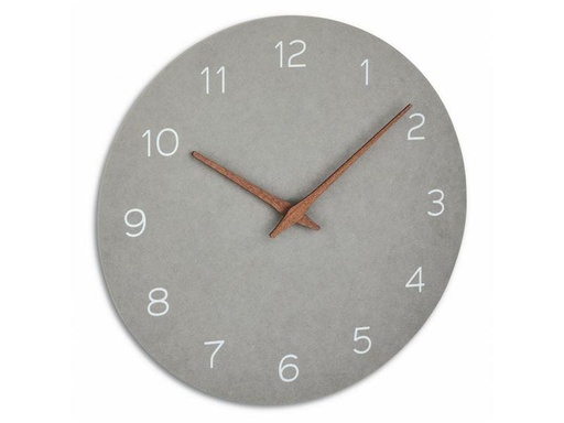 [90224816 1348936] TFA Dostmann Wanduhr Analog mit Holz-Optik Ø 29.7 cm, Betongrau