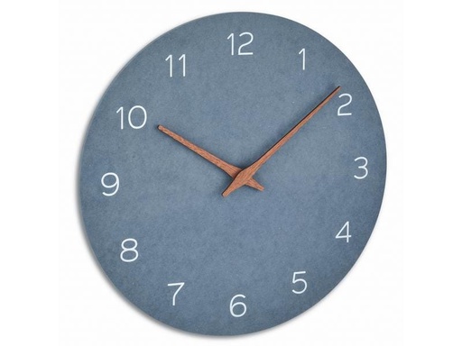 [90224817 1348935] TFA Dostmann Wanduhr Analog mit Holz-Optik Ø 29.7 cm, Taubenblau