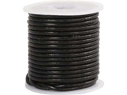 [90036824 872619] Creativ Company Lederband 2 mm, Schwarz, 10 m