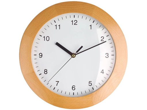 [90225041 1348952] TFA Dostmann Funk-Wanduhr mit Rahmen aus Buche 31 cm, Nature