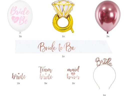 [90225258 1330480] Partydeco Partyset Bride to Be Mix 23 Stück, Rosa