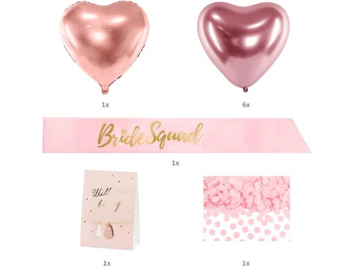 [90225336 1330481] Partydeco Partyset Bride Squad Mix 10 Stück, Rosa