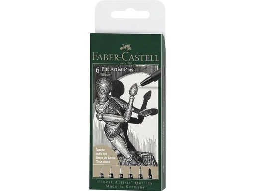 [90225940 1337867] Faber-Castell Tuschestift PITT Artist Pen Black, 6 Stück