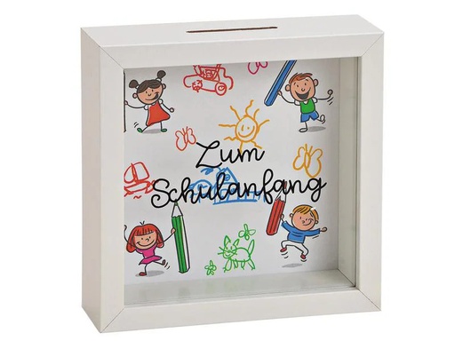 [90226200 1340326] G. Wurm Spardose Zum Schulanfang 5 x 15 x 15 cm