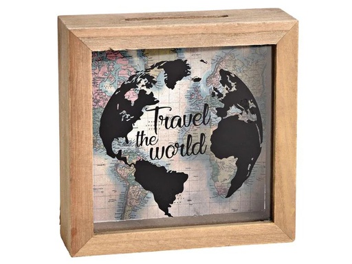 [90226535 1340339] G. Wurm Spardose Travel the world 5 x 15 x 15 cm