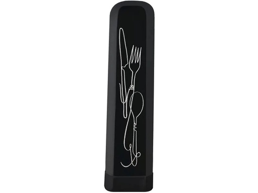 [90226640 1320707] BioLoco Besteck-Set to go Plant – Line Art 4-teilig, Schwarz
