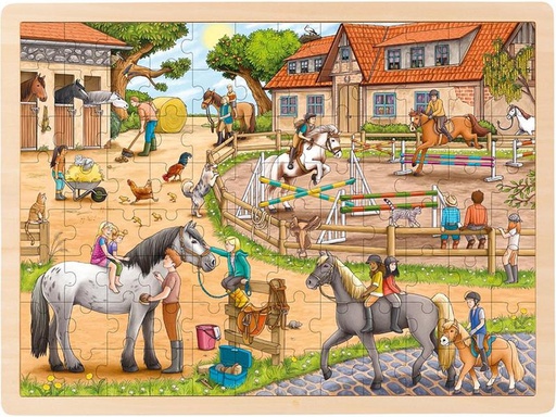[90226680 1327022] Goki Puzzle Einlegepuzzle Reiterhof