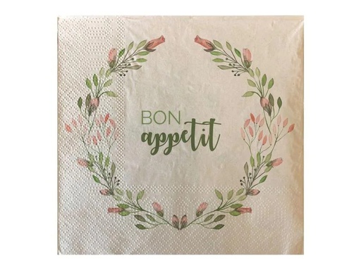 [90226797 1320684] Chic Mic Papierservietten Bon appetit spring 33 cm x 33 cm, 20 Stück