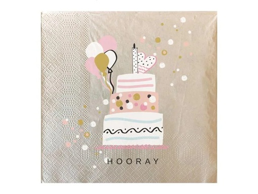 [90226883 1320686] Chic Mic Papierservietten Hooray 33 cm x 33 cm, 20 Stück