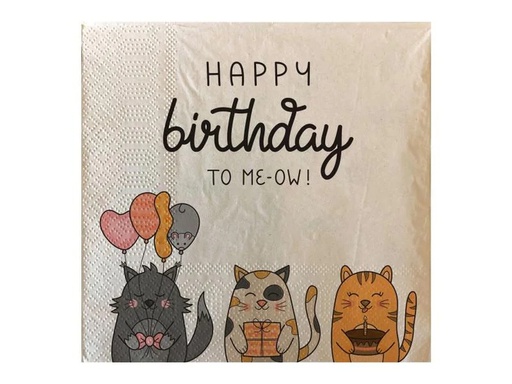 [90226905 1320685] Chic Mic Papierservietten Happy birthday 33 cm x 33 cm, 20 Stück