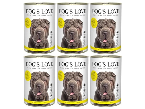 [90227028 1362342] Dog's Love Nassfutter Adult Huhn, 6 x 400 g