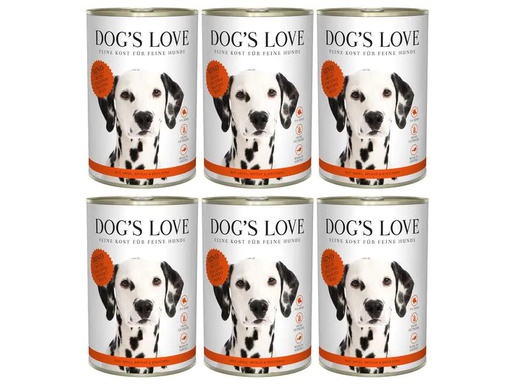 [90227030 1362340] Dog's Love Nassfutter Adult Rind, 6 x 400 g