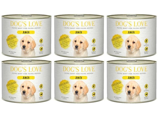 [90227033 1362347] Dog's Love Nassfutter Junior Geflügel, 6 x 200 g