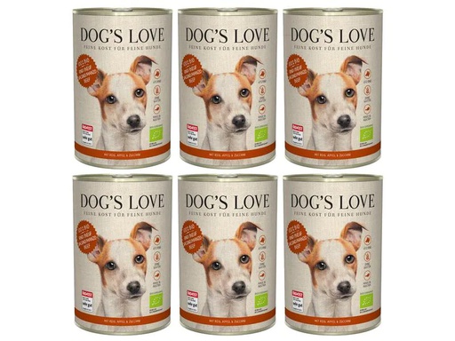 [90227035 1362351] Dog's Love Nassfutter BIO Adult Rind, 6 x 400 g