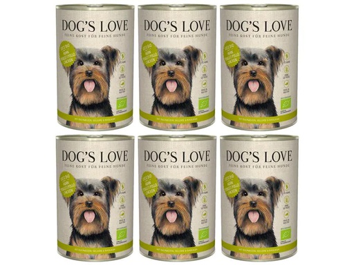 [90227041 1362352] Dog's Love Nassfutter BIO Adult Huhn, 6 x 400 g