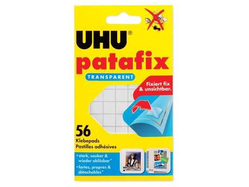 [90037672 1108864] UHU Klebepad Patafix Transparent, 56 Stück