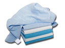 MAKIAN Mulltuch 6-er Set 70 x 70 cm Blau und Weiss uni