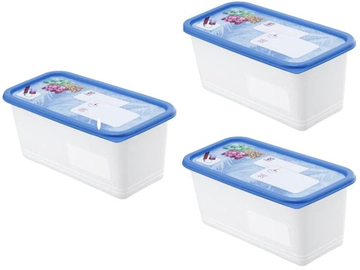 [90037713 511973] Rotho Vorratsbehälter Domino Dekor 3 Stück, 1.5 l, Transparent