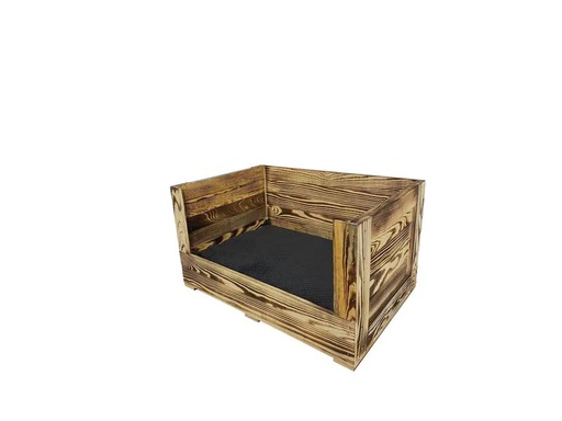 [90227672 1357046] Holz Zollhaus Katzenbett Vintage geflammt, 59 x 40 x 33 cm