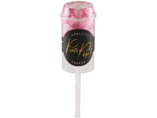 [90227716 1330483] Partydeco Konfettikanone Push-Pop Ø  8 mm, 1 Stück, Pink