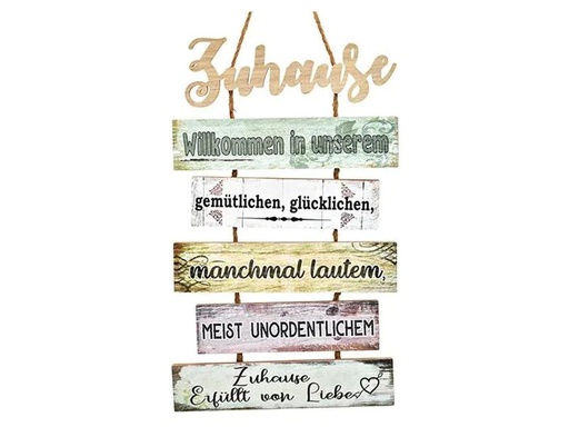 [90227719 1304195] G. Wurm Schild Zuhause 32 x 53 cm, Holz