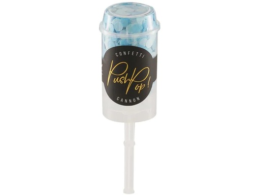 [90227764 1330482] Partydeco Konfettikanone Push-Pop Ø  8 mm, 1 Stück, Blau