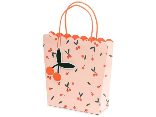 [90228033 1330506] Partydeco Geschenktasche Kirschen 22 x 23 x 8 cm, Rosa