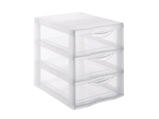 [90037842 932610] Sundis Schubladenbox Orgamix A5 3 kleine Schübe, Transparent